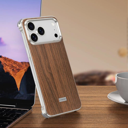 J TRIBE Metal Frameless Wood Texture MagSafe Phone Case, For iPhone 17 Pro Max, For iPhone 17 Pro, For iPhone 17, For iPhone Air, For iPhone 16 Pro Max, For iPhone 16 Pro, For iPhone 15 Pro Max, For iPhone 15 Pro  