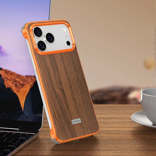 J TRIBE Metal Frameless Wood Texture MagSafe Phone Case, For iPhone 17 Pro Max, For iPhone 17 Pro, For iPhone 17, For iPhone Air, For iPhone 16 Pro Max, For iPhone 16 Pro, For iPhone 15 Pro Max, For iPhone 15 Pro  