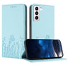 Tulips Butterfly Pattern Magnetic Vegan Leather Phone Case, For Samsung Galaxy S21 5G, For Samsung Galaxy S21+ 5G  