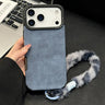 Faux Suede Fabric TPU Phone Case with Screen-printed Rabbit Plush Rope, For iPhone 17 Pro Max, For iPhone 17 Pro, For iPhone 17, For iPhone 16 Pro Max  