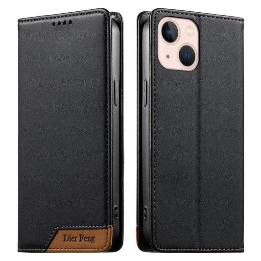 Dierfeng Splicing Strong Magnetic RFID Vegan Leather Phone Case, For iPhone 13 mini, For iPhone 12 / 12 Pro, For iPhone 12 Pro Max, For iPhone 12 mini  