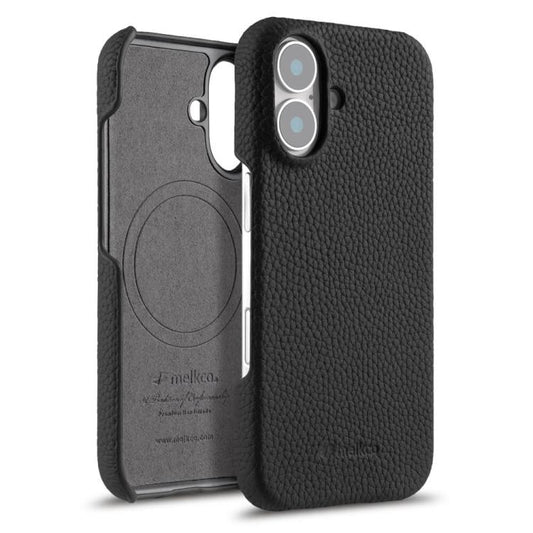 melkco Litchi Texture Magnetic Half Coverage Genuine Leather Phone Case, For iPhone 15 Pro, For iPhone 15, For iPhone 14  