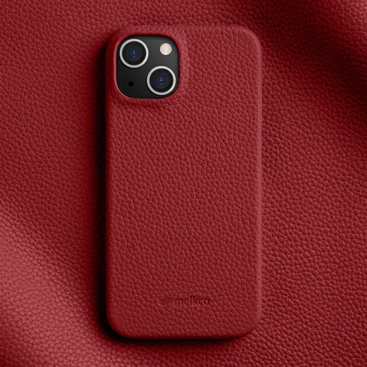 melkco Litchi Texture Magnetic Half Coverage Genuine Leather Phone Case, For iPhone 15 Pro, For iPhone 15, For iPhone 14  