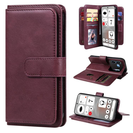 Multi-Function Wallet 10 Card Slots Leather Phone Case, For Nothing Phone 4b, For Nothing Phone 4a Pro, For Nothing Phone 4a  