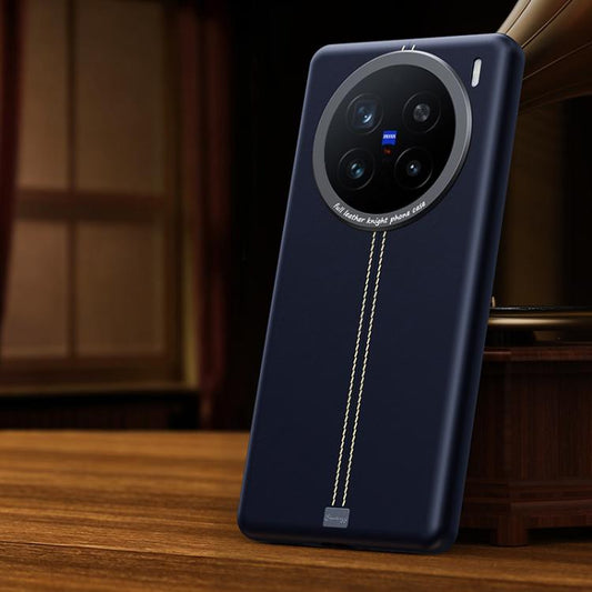 Jazz Series Retro Vegan Leather Textured Metal Frame Magnetic Phone Case, For vivo X200, For vivo X200 Pro mini, For vivo X200 Pro, For vivo X100s  