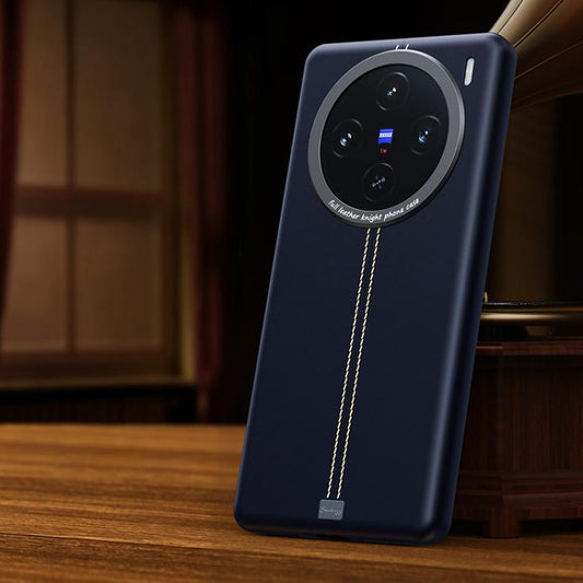 Jazz Series Retro Vegan Leather Textured Metal Frame Magnetic Phone Case, For vivo X100 Ultra, For vivo X100 Pro, For vivo X100  