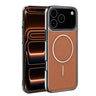 Electroplated Frame Vegan Leather Magnetic Shockproof Phone Case, For iPhone 17 Pro Max, For iPhone 17 Pro, For iPhone 17, For iPhone 16 Pro Max  