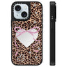 Leopard Cherry Series Pattern Mirror Phone Case, For iPhone 15 Plus, For iPhone 15  