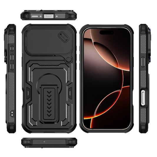 Slid Camera Shield Invisible Holder PC Hybrid TPU Phone Case, For iPhone 16 Pro  