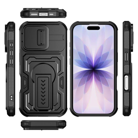 Slid Camera Shield Invisible Holder PC Hybrid TPU Phone Case, For iPhone 16 Pro  