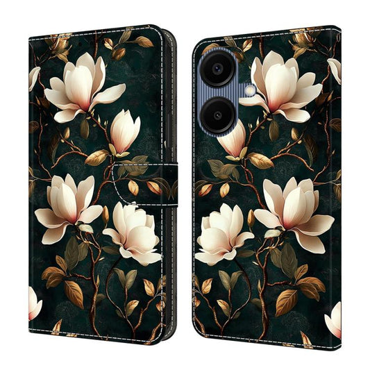 Crystal-Like Painted Vegan Leather Phone Case, For Galaxy A06 5G / A06 4G  