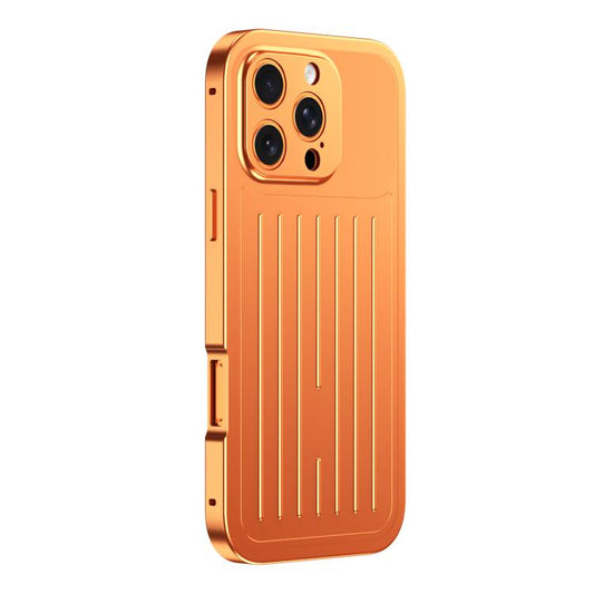 Suitcase Texture Magnetic King Series Aluminum Alloy Phone Case with Tempered Glass Film, For iPhone 16 Pro, For iPhone 15 Pro Max, For iPhone 15 Pro, For iPhone 14 Pro  