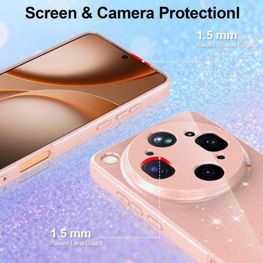 Fine Hole Glossy Glitter Magnetic TPU Phone Case with Same Color Hand Strap, For OPPO Find X9 Ultra 5G