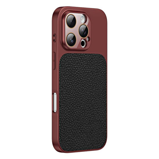 Litchi Textured TPU Phone Case with Lens Film, For iPhone 16 Pro, For iPhone 16 Plus  