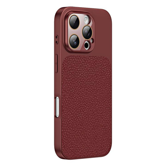Litchi Textured TPU Phone Case with Lens Film, For iPhone 16 Pro, For iPhone 16 Plus  