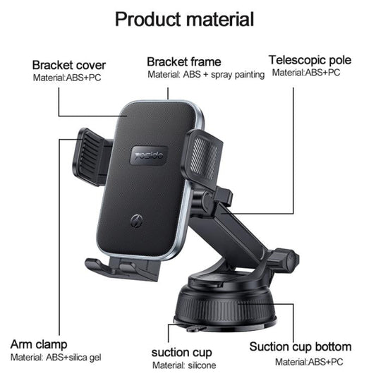 Yesido C320 15W Car Suction Cup Clip Wireless Fast Charging Phone Holder, C320  