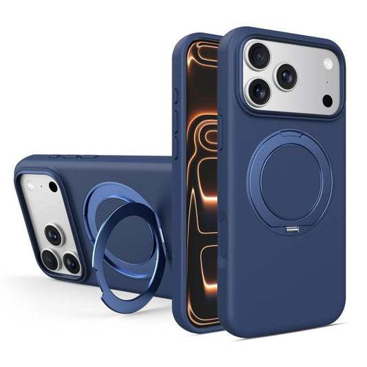 Liquid Silicone Magnetic Phone Case with Rotating Stand, For iPhone 17 Pro Max, For iPhone 17 Pro, For iPhone 17  