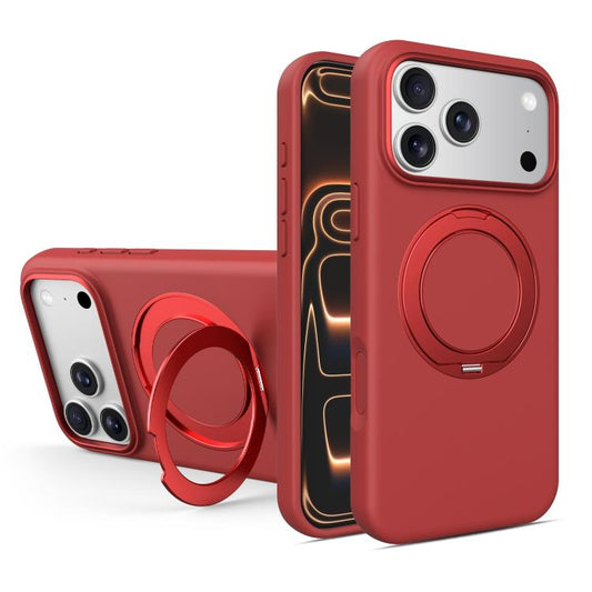 Liquid Silicone Magnetic Phone Case with Rotating Stand, For iPhone 17 Pro Max, For iPhone 17 Pro, For iPhone 17  