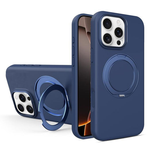 Liquid Silicone Magnetic Phone Case with Rotating Stand, For iPhone 16 Pro Max, For iPhone 16 Pro, For iPhone 16  