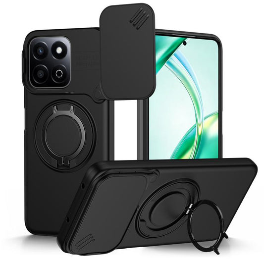 Camera Sliding Shield Magnetic Rotation Holder Phone Case, For Honor 200 Smart 5G, For Honor X9b 5G, For Honor X9a 5G