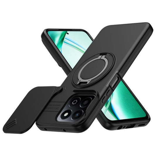 Camera Sliding Shield Magnetic Rotation Holder Phone Case, For Honor 200 Smart 5G, For Honor X9b 5G, For Honor X9a 5G