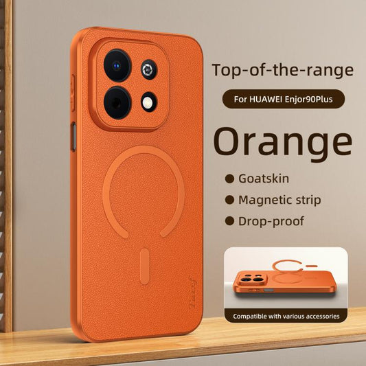 Goatskin Vegan Leather Magnetic Phone Case, For Huawei Pura 80 Pro 5G, For Huawei Pura 80 5G, For Huawei Nova 14, For Huawei Pura 70 Pro, For Huawei Pura 70  