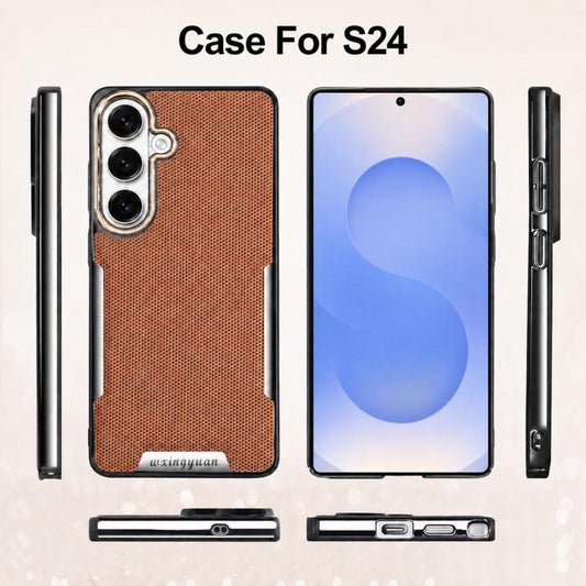 Armor Diamond Texture Anti-Fingerprint PC + Vegan Leather Phone Case, For Galaxy S25 5G, For Galaxy S25 Ultra 5G, For Galaxy S24 Ultra 5G, For Galaxy S24 5G