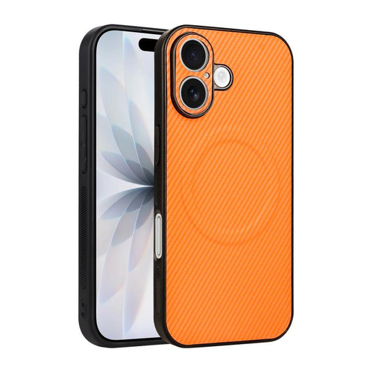 Precise Cutout Carbon Fiber Texture Vegan Leather Phone Case, For iPhone 16 Plus, For iPhone 16  