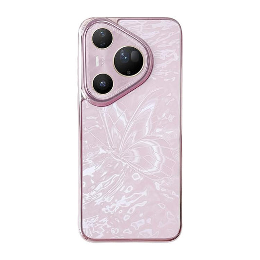 Butterfly Pattern Electroplated PC + Glass Phone Case, For Huawei Pura 80 Ultra 5G, For Huawei Pura 80 Pro 5G, For Huawei Pura 80 5G, For Huawei Pura 70 Pro