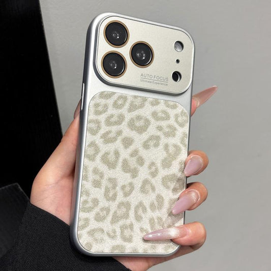 Large Window Full Coverage Glitter Leopard Print Phone Case, For iPhone 17 Pro Max, For iPhone 17 Pro, For iPhone 17, For iPhone Air  