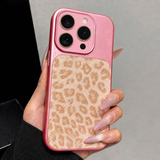 Large Window Full Coverage Glitter Leopard Print Phone Case, For iPhone 16 Pro Max, For iPhone 16 Pro, For iPhone 16 Plus, For iPhone 16  