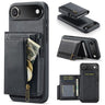 Fierre Shann Oil Wax Vegan Leather Magnetic Card Holder Back Phone Case, For iPhone Air, For iPhone 16 Pro Max, For iPhone 16 Pro, For iPhone 16 Plus  