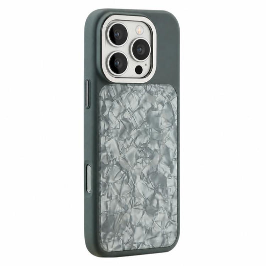 Iridescent Solid Color Shell Patterned Magnetic Phone Case, For iPhone 16 Pro, For iPhone 16, For iPhone 15 Pro Max, For iPhone 15 Pro  