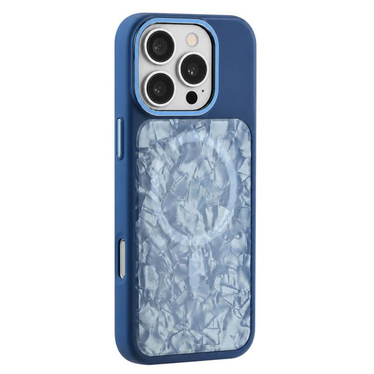 Iridescent Solid Color Shell Patterned Magnetic Phone Case, For iPhone 16 Pro, For iPhone 16, For iPhone 15 Pro Max, For iPhone 15 Pro  