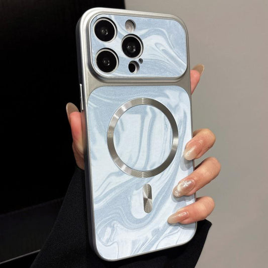 Water Ripple PC Magnetic Vegan Leather Phone Case, For iPhone 14 Pro Max  