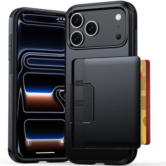 Sliding Card Slot PC Hybrid TPU Phone Case, For iPhone 18 Pro, For iPhone 18 Pro Max, For iPhone 17e / 16e  