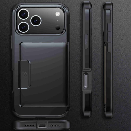 Sliding Card Slot PC Hybrid TPU Phone Case, For iPhone 17 Pro Max, For iPhone 17 Pro, For iPhone 17  
