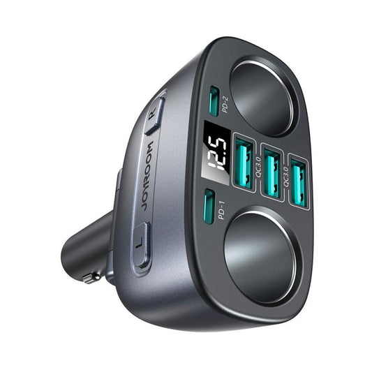 JOYROOM JR-CL51 Digital Display 7 in 1 Multi-Port Car Charger 195W Cigarette Lighter  