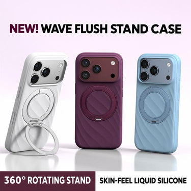 Wave Skin Feel Liquid Silicone Magnetic Fidget Holder Phone Case, For iPhone 18 Pro / 17 Pro, For iPhone 18 Pro Max / 17 Pro Max  