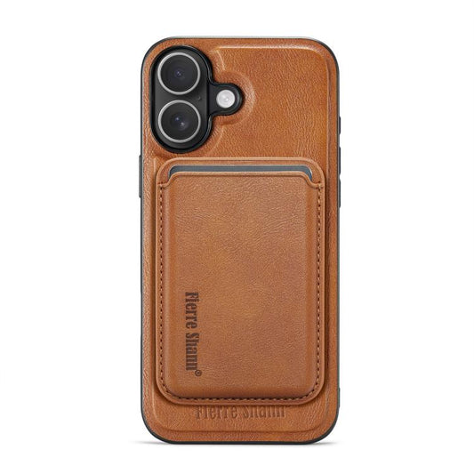 Fierre Shann Oil Wax Vegan Leather Magnetic Card Holder Phone Case, For iPhone 16, For iPhone 15 Pro Max, For iPhone 15 Pro, For iPhone 15 Plus / 14 Plus  