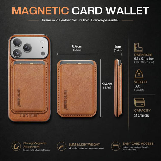 Fierre Shann Oil Wax Vegan Leather Magnetic Folding Card Wallet Phone Case, For iPhone 18 Pro / 17 Pro, For iPhone 18 Pro Max / 17 Pro Max, For iPhone 17e / 16e, For iPhone 17  