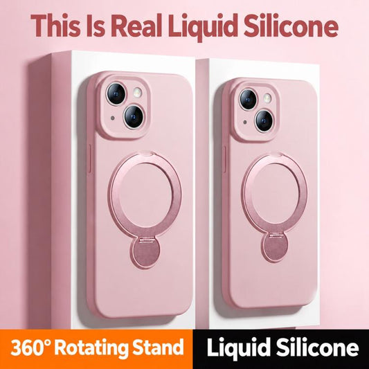 Liquid Silicone 360 Rotating Holder Magnetic Phone Case, For iPhone 13  