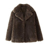 European and American style women's fashion temperament artificial fur effect coat jacket  