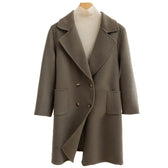 Fashion Double Breasted Woolen Coat Women  