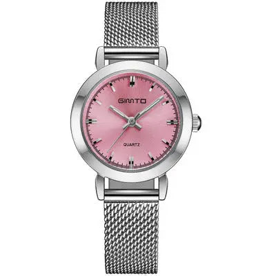 GIMTO Brand Women Quartz Silver Watch Metal Bracelet Wrist Watches Analog Ladies Dress Hand Clock Montre Femme 
