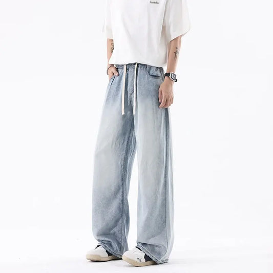 Gradient Ice Lightweight Drapey Loose Wide Leg Tapered Fit  Leg Pants  