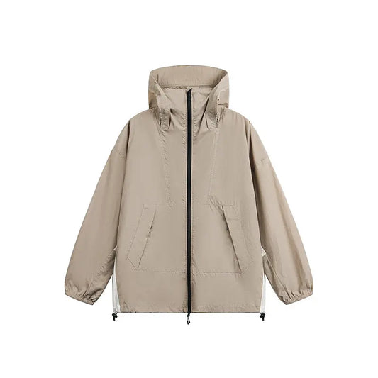 Hooded Sun Protection Jacket for Men,  Sporty Loose Outerwear  