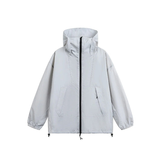 Hooded Sun Protection Jacket for Men,  Sporty Loose Outerwear  