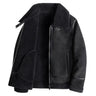 Hunting outfit fur integrated men's short motorcycle lapel flight suit handsome PU leather jacket leather jacket jacket trendy  