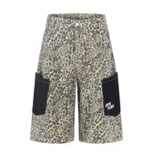 Leopard print workwear shorts  